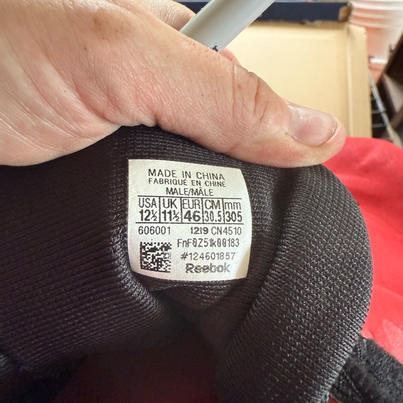 Reebok Black and Red Athletic Performance Shoes - Picture 3 of 3